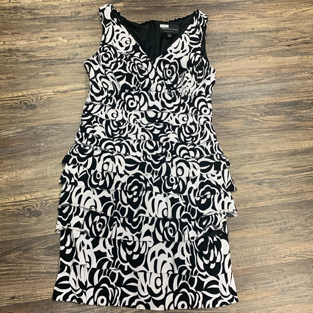 ❤️ Connected Apparel Layered Ruffled Dress